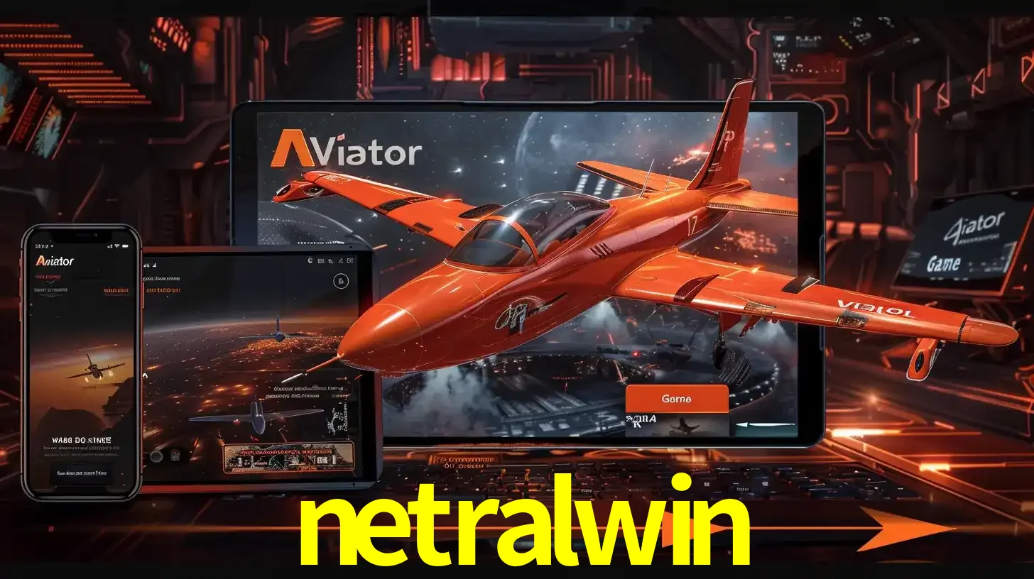 Apresentação tecnológica do jogo Aviator com um avião saindo da tela de um tablet, demonstrando a experiência imersiva em múltiplos dispositivos no netralwin.